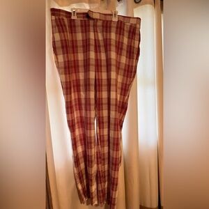 Classic Red Plaid Men's Dress Pants